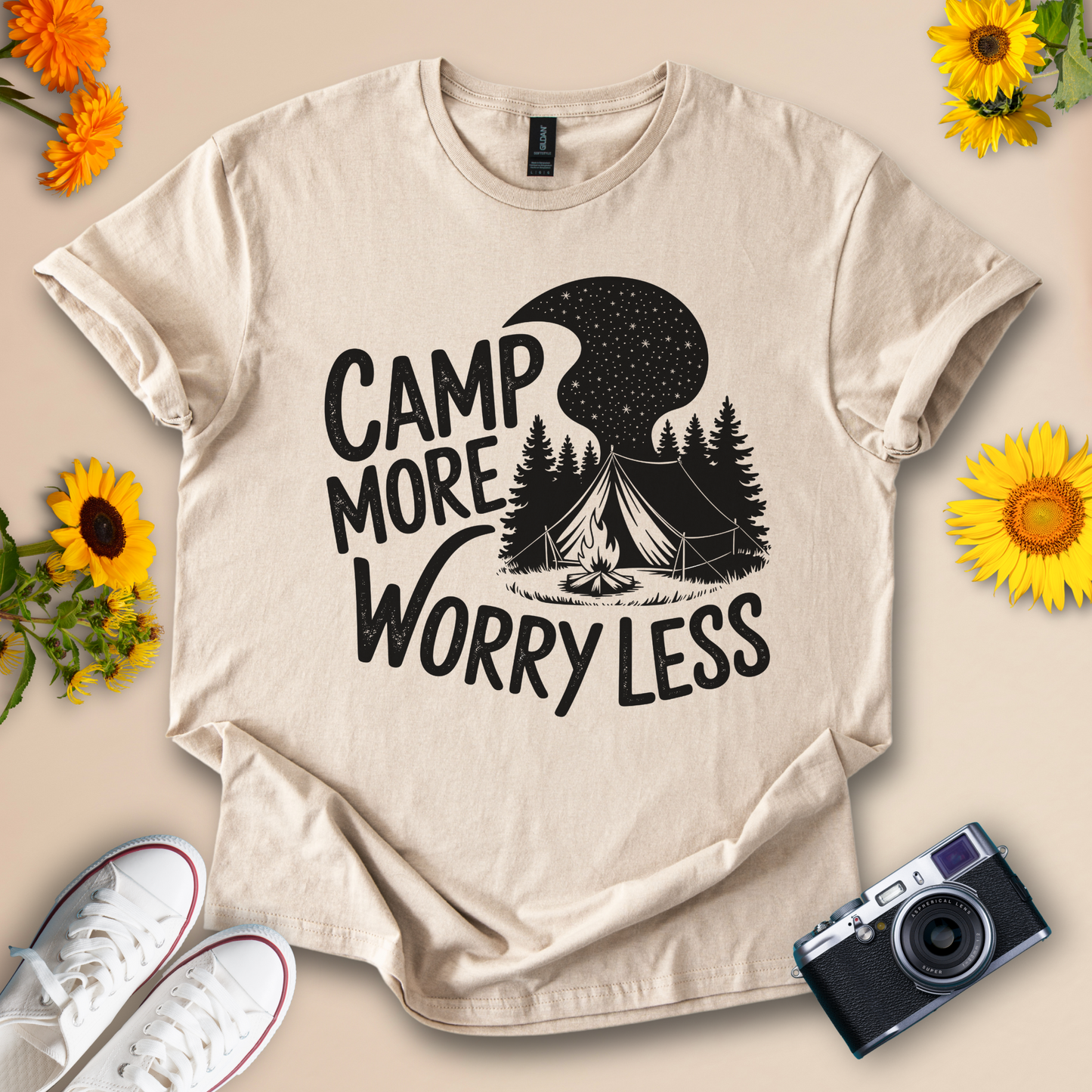Camp More Worry Less Camp Adventure Tee