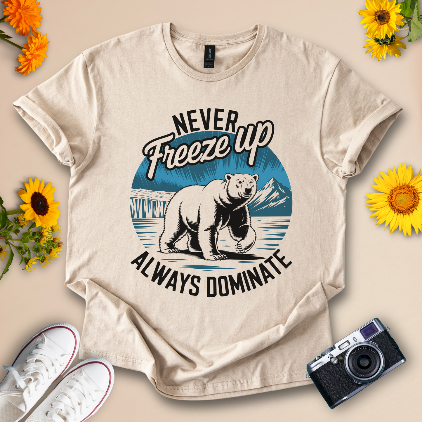 Cool Winter Graphic Tee – Never Freeze Up Design