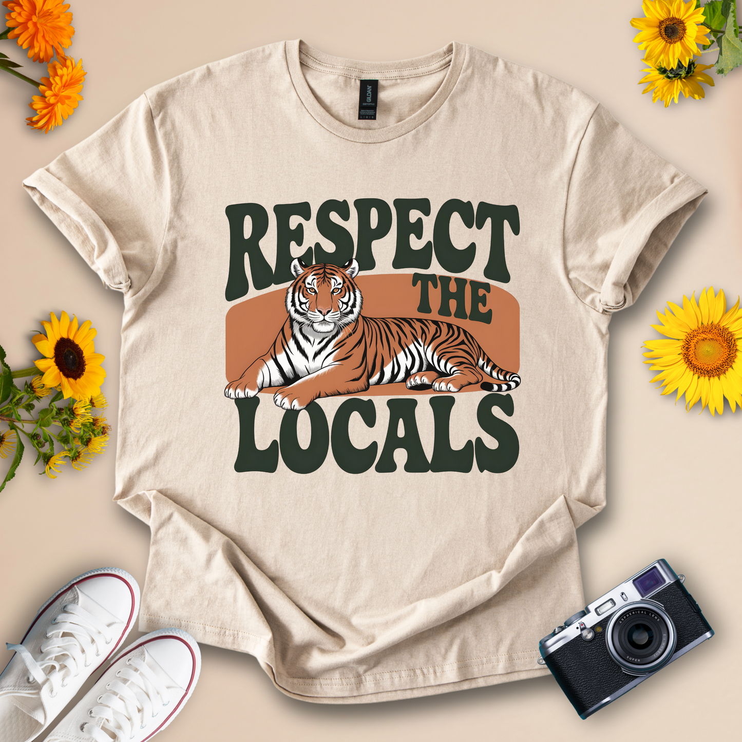 Respect the Locals Tee – Tiger Graphic Shirt