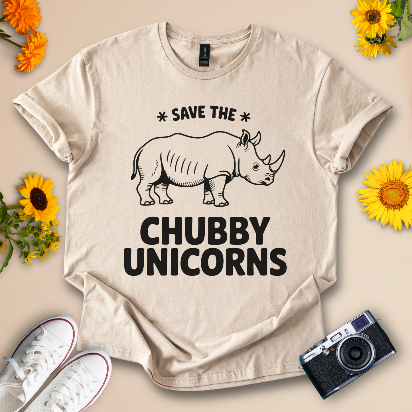 Save the Chubby Unicorns Graphic Tee – Unisex Humorous Animal Shirt