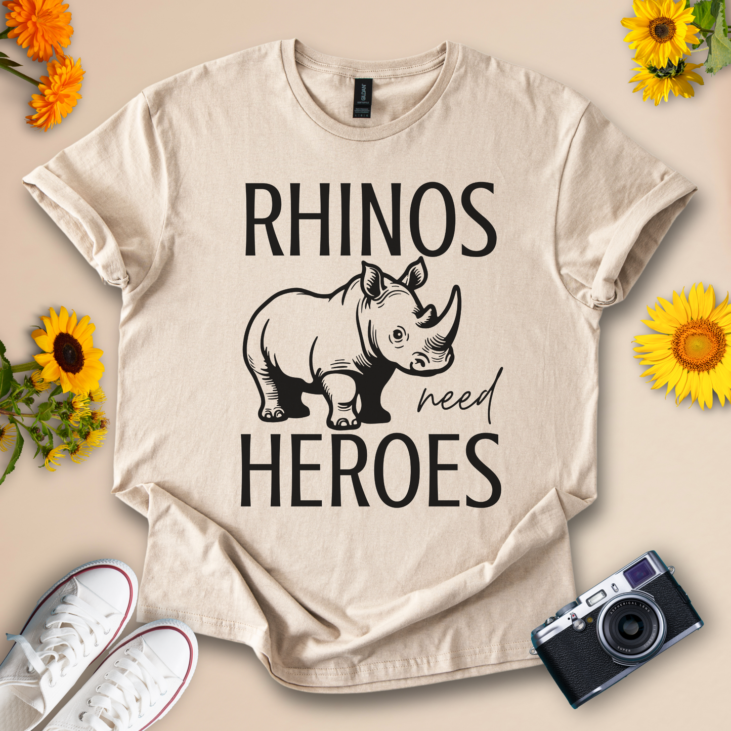 Rhinos Need Heroes Wildlife Eco Shirt
