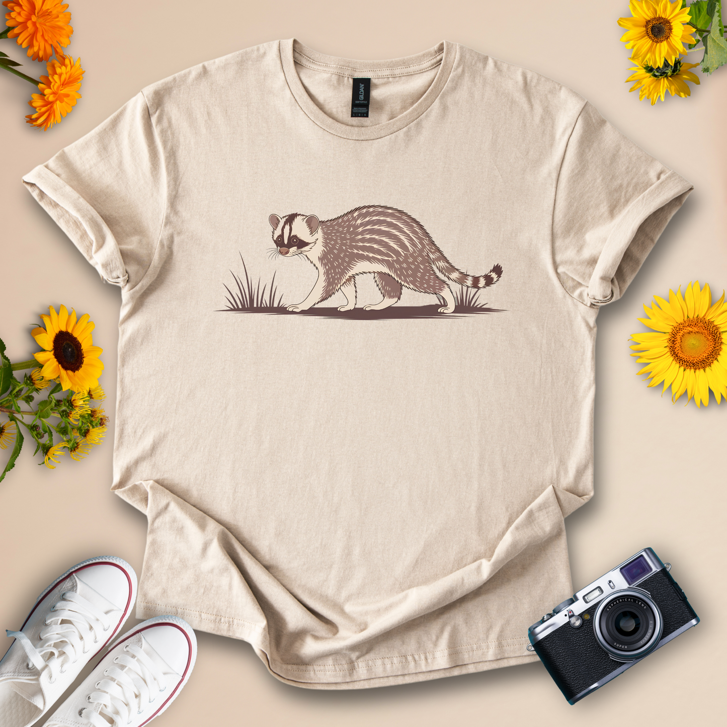 Banded Civet T-Shirt – Rare Nocturnal Wildlife Animal Tee for Nature Lovers and Conservationists