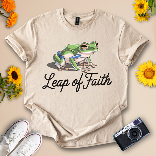 Leap Of Faith Frog Graphic T-Shirt | Wildlife Conservation Tee - Wildserve - Inspirational Wildlife Tees