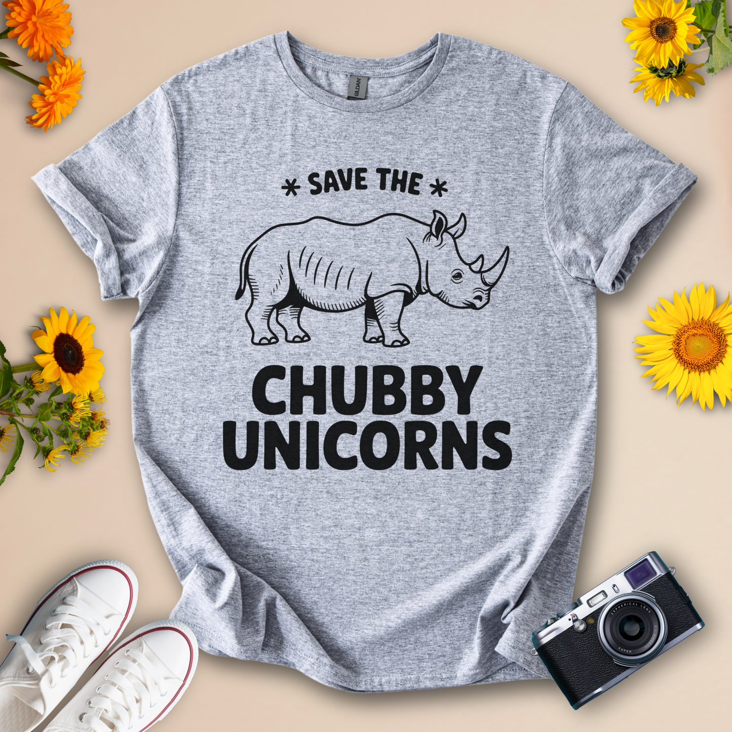 Save the Chubby Unicorns Graphic Tee – Unisex Humorous Animal Shirt
