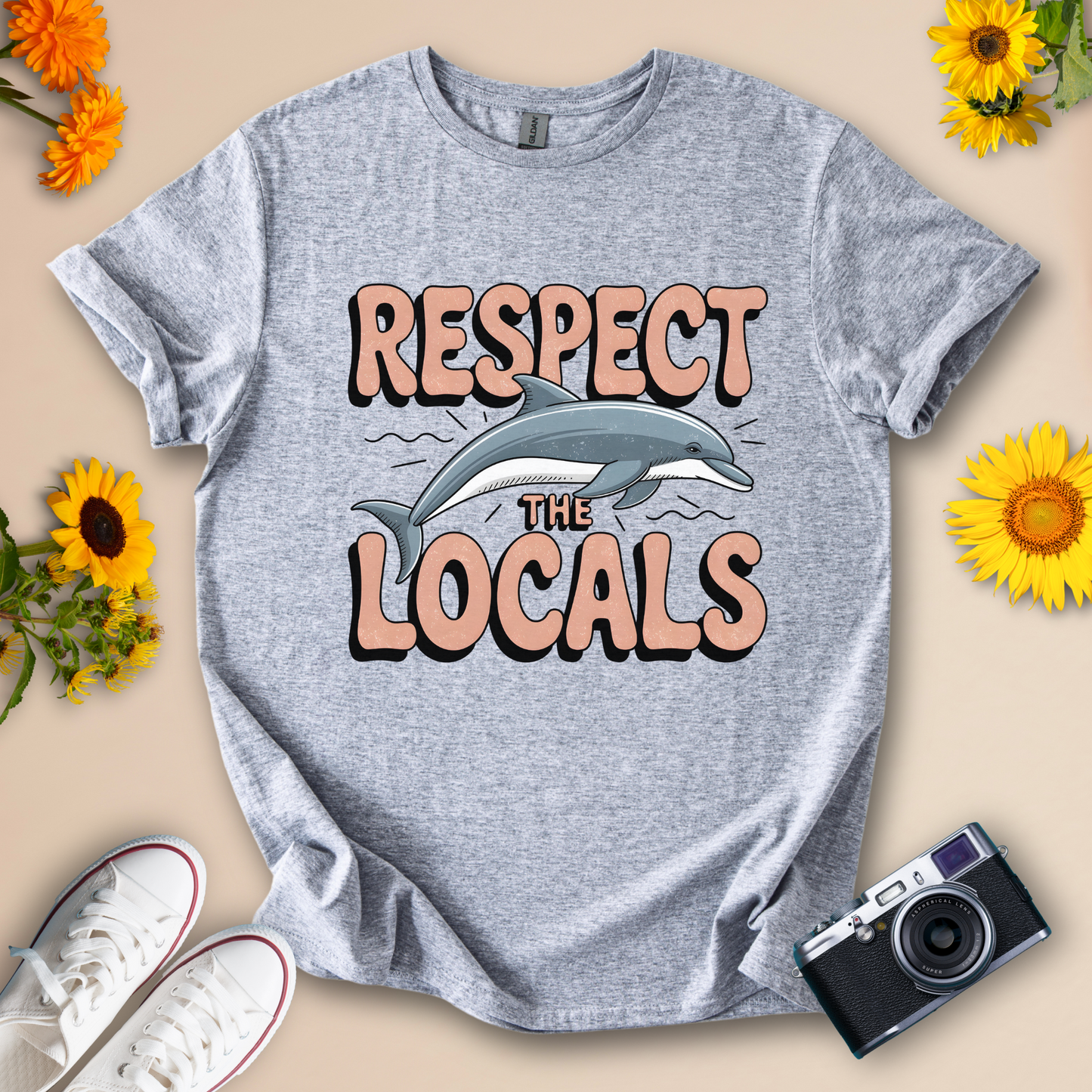 Respect the Locals Tee – Dolphin Graphic Shirt
