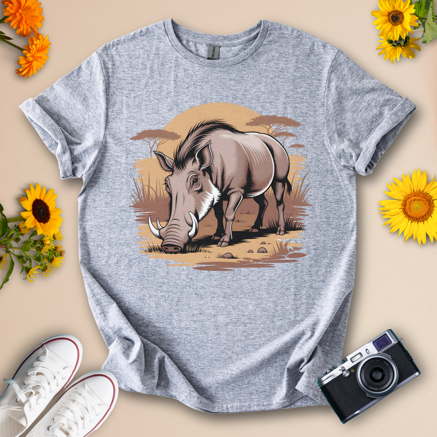 Warthog Safari T-Shirt – Wild African Savanna Animal Tee for Wildlife and Nature Lovers