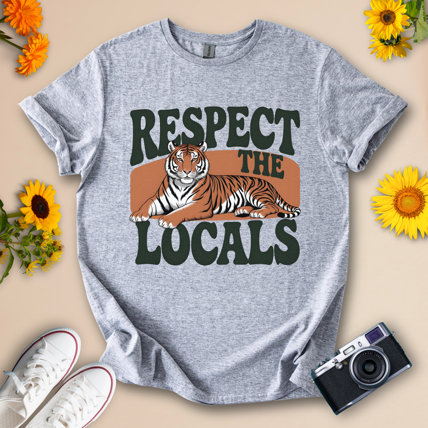 Respect the Locals Tee – Tiger Graphic Shirt