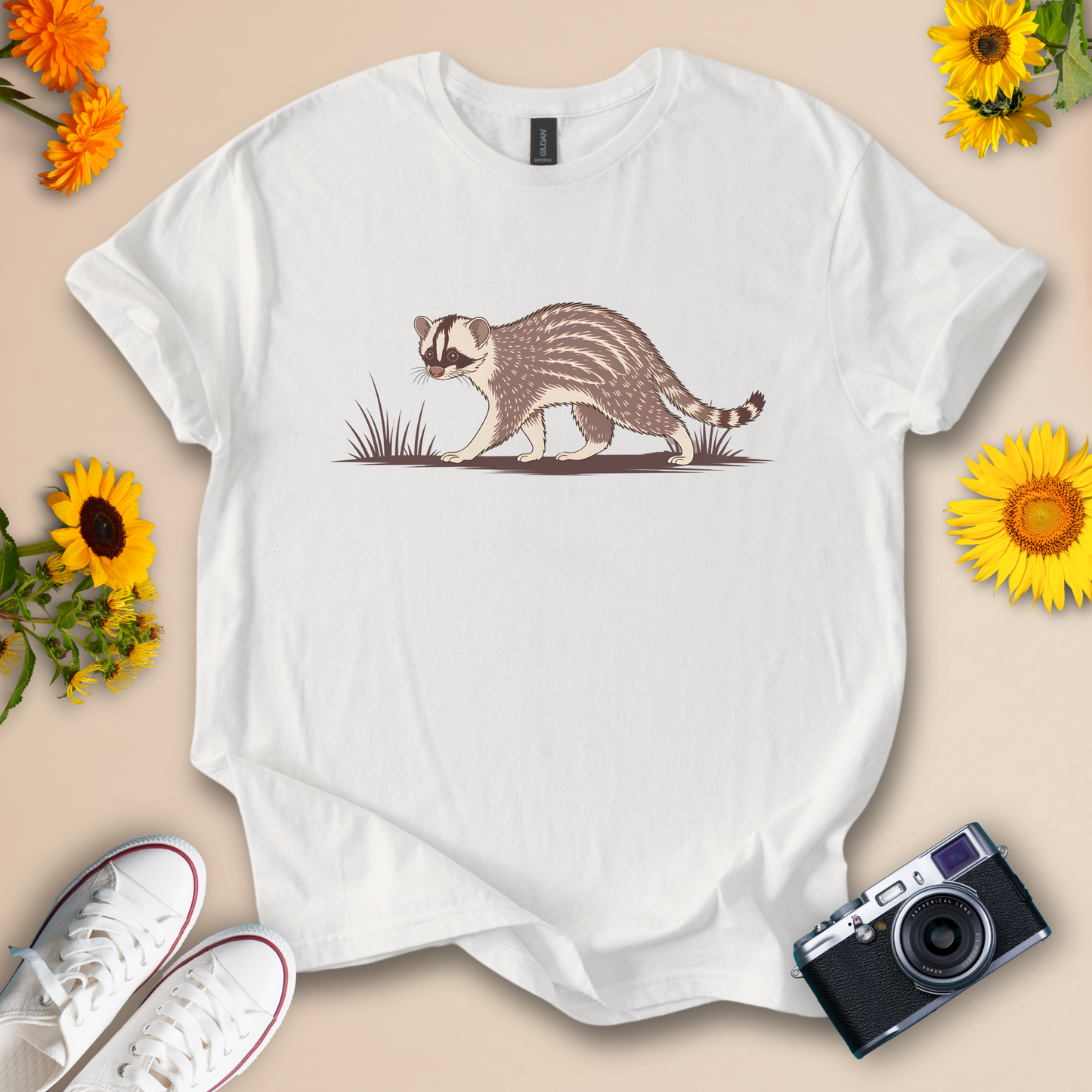 Banded Civet T-Shirt – Rare Nocturnal Wildlife Animal Tee for Nature Lovers and Conservationists