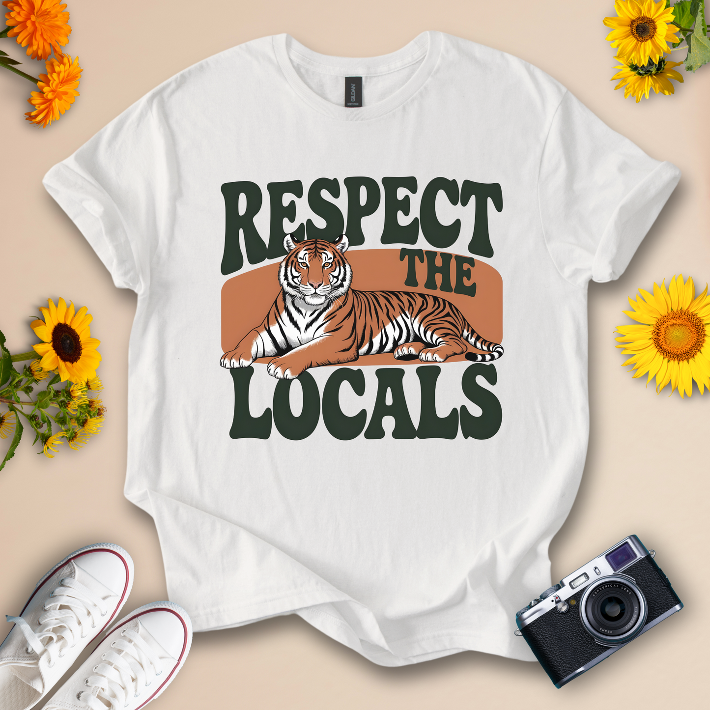 Respect the Locals Tee – Tiger Graphic Shirt