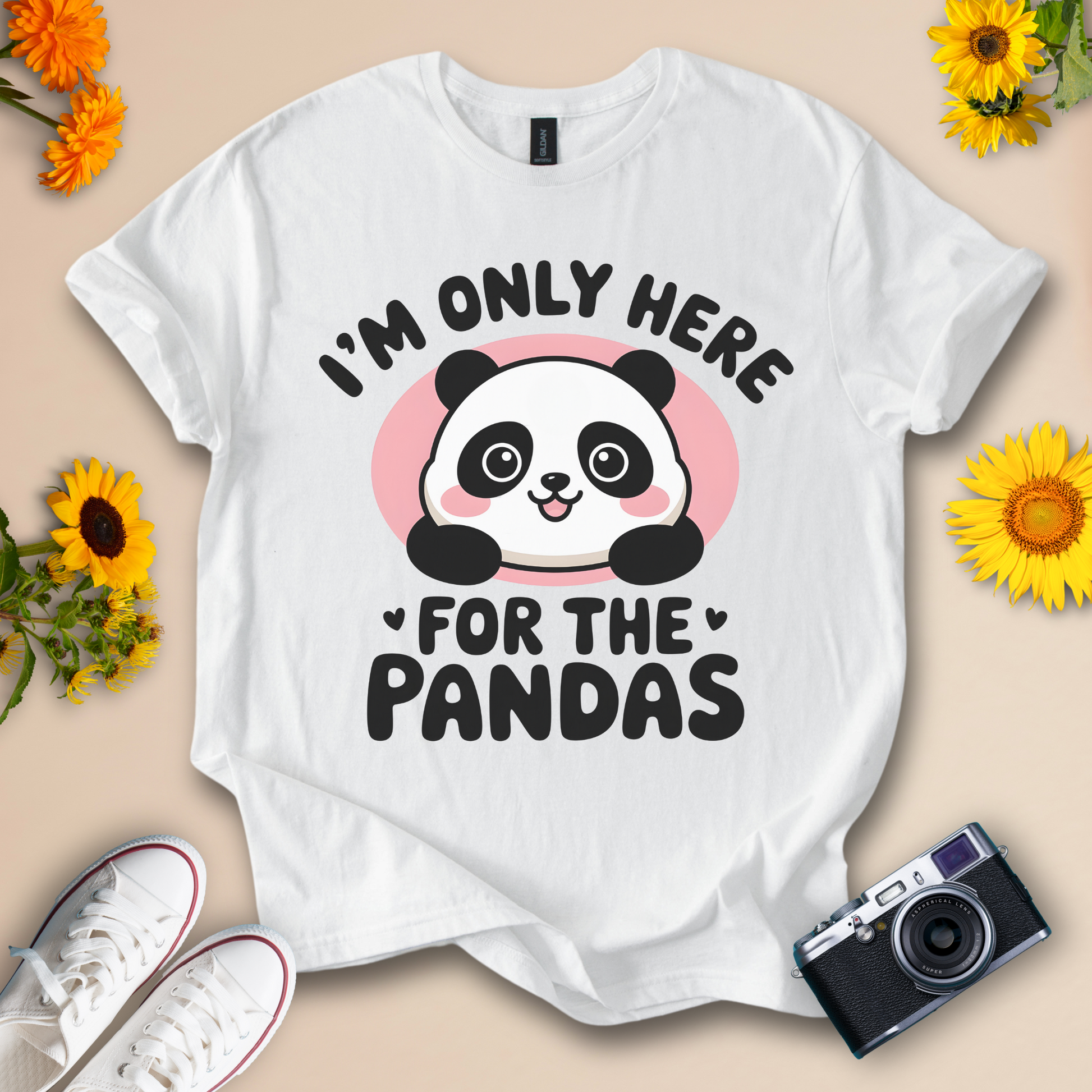 I'm Only Here for the Pandas Cute Panda Tee - Wildserve - Inspirational Wildlife Tees
