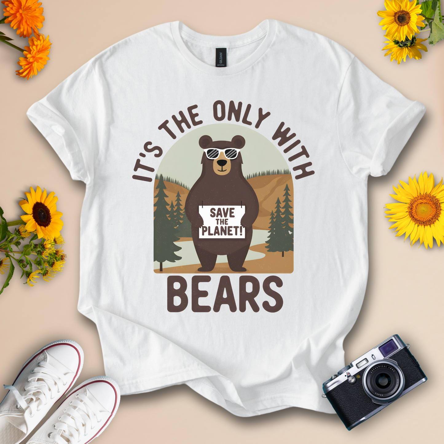 Save the Planet Bear Wildlife Conservation Tee