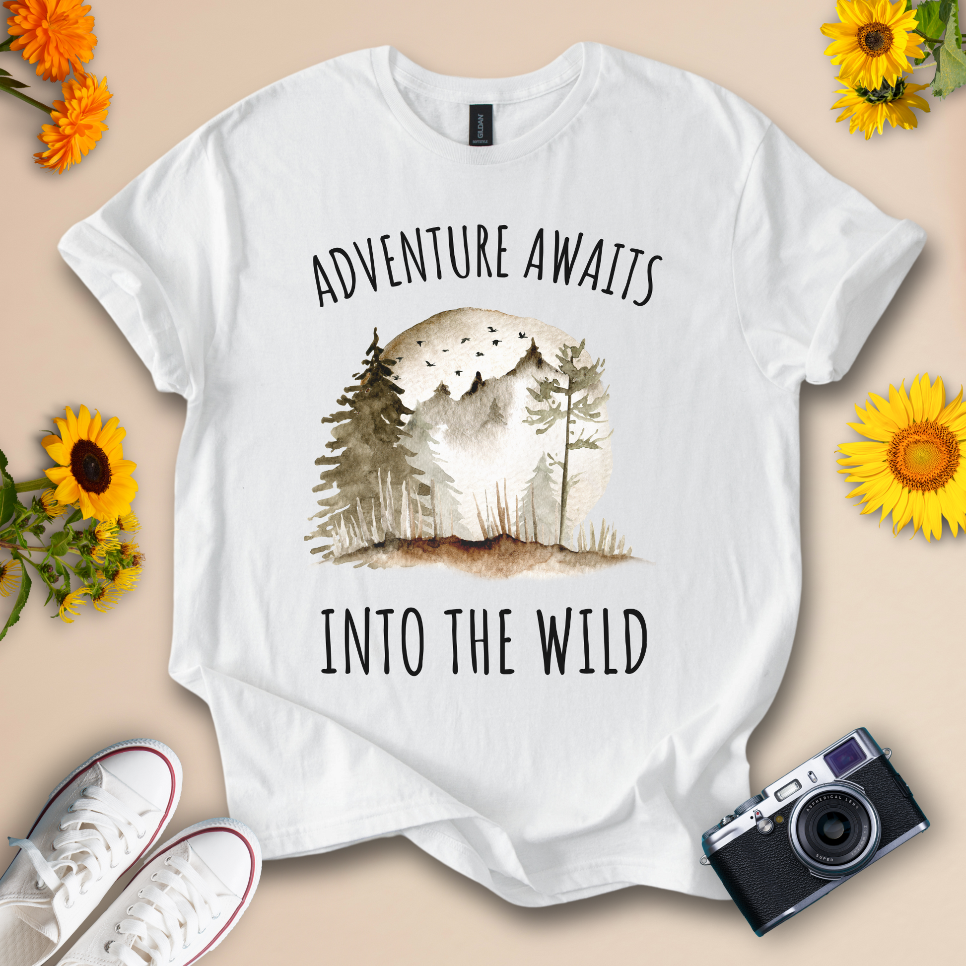 Adventure Awaits Into The Wild Unisex Tee - Wildserve - Inspirational Wildlife Tees