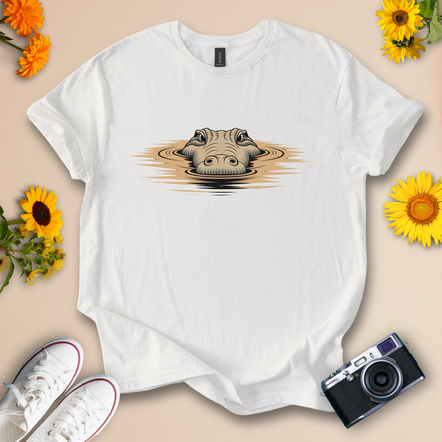 Charming Crocodile In River Tee