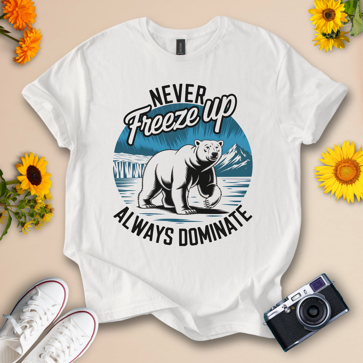 Cool Winter Graphic Tee – Never Freeze Up Design