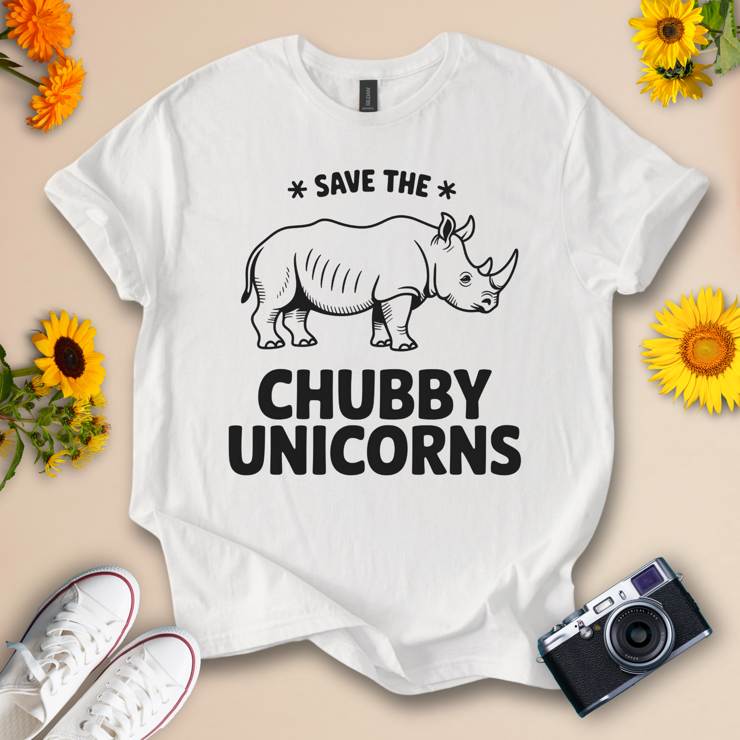 Save the Chubby Unicorns Graphic Tee – Unisex Humorous Animal Shirt