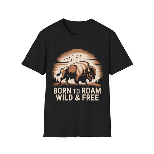 Born to Roam Wild Buffalo Design Tee