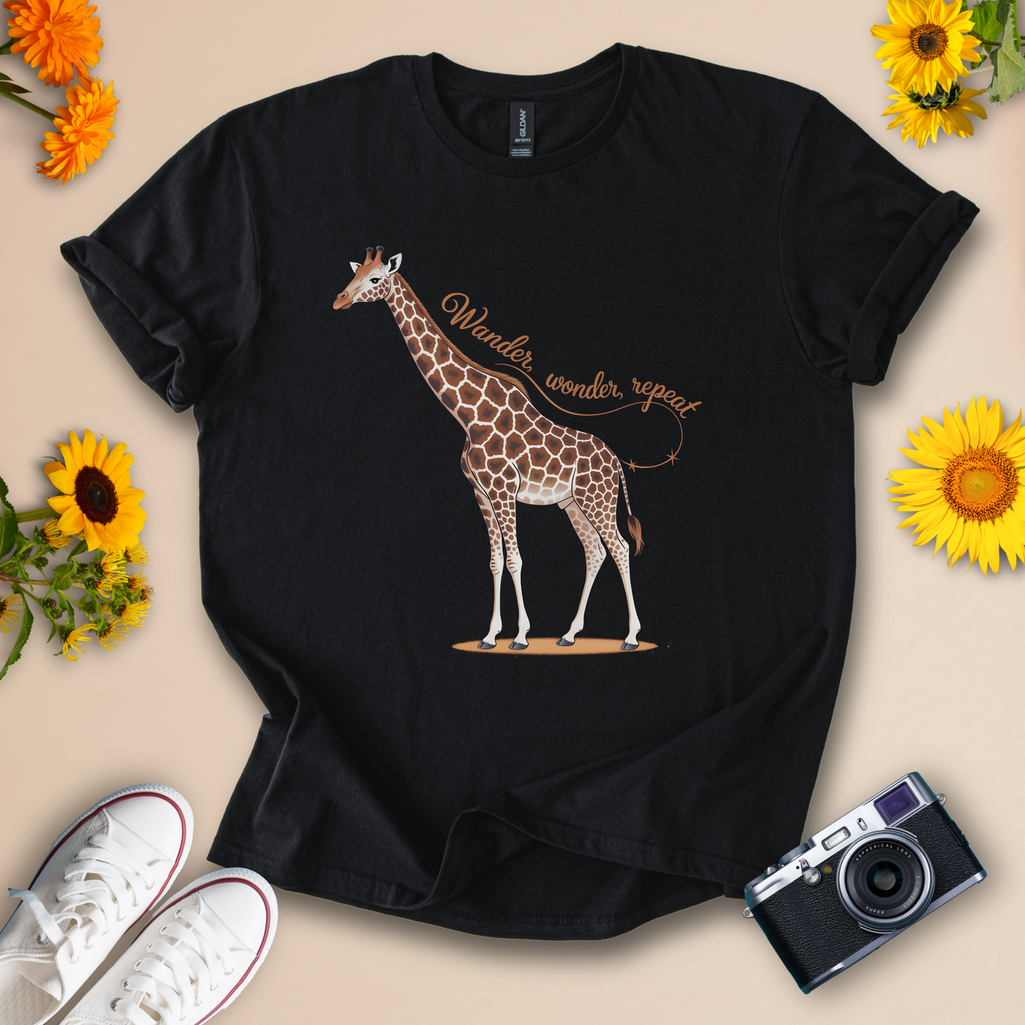 Wander Wonder Giraffe Animal Graphic Tee