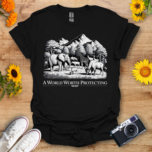 A World Worth Protecting - Elephant Graphic Design Tee
