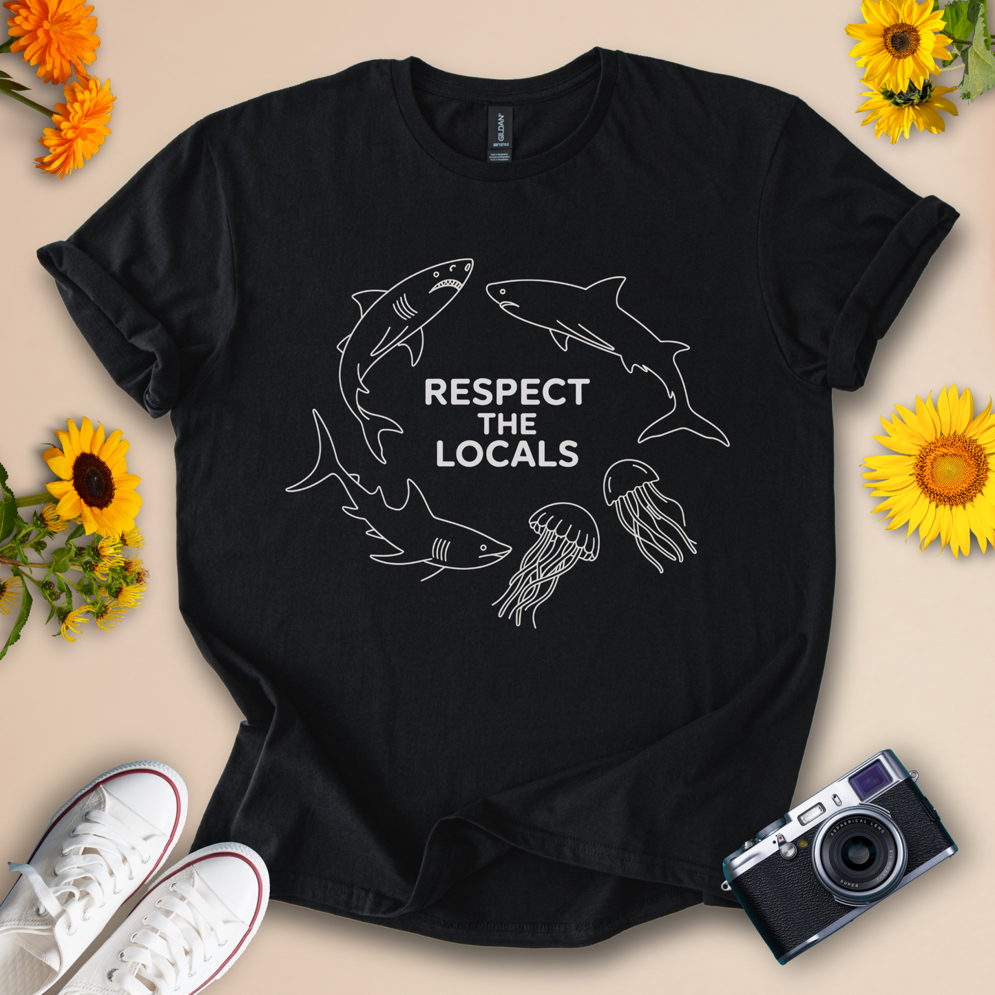 Ocean Life T-Shirt – Shark & Jellyfish Design