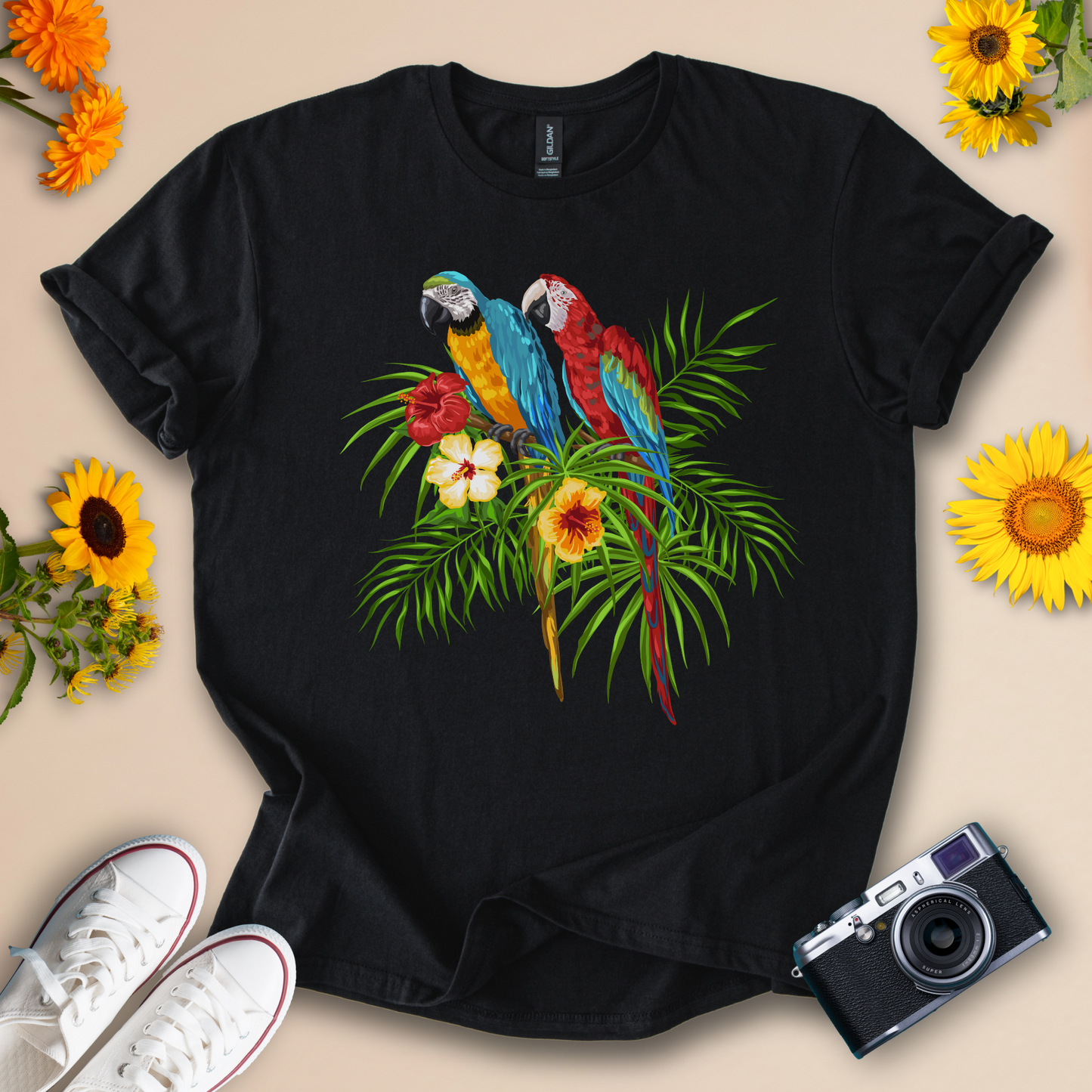 Tropical Parrots Vibrant Summer Tee
