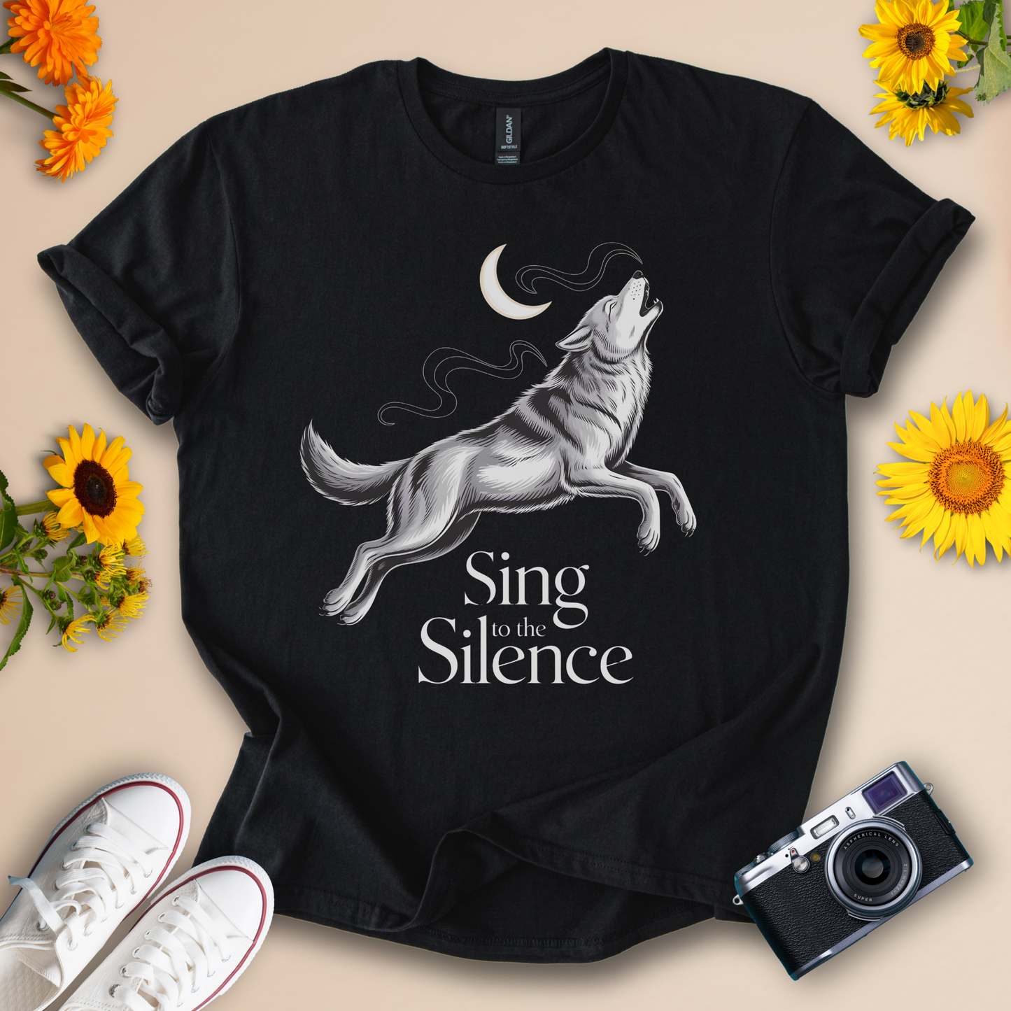 Sing to the Silence Howling Wolf Graphic Tee