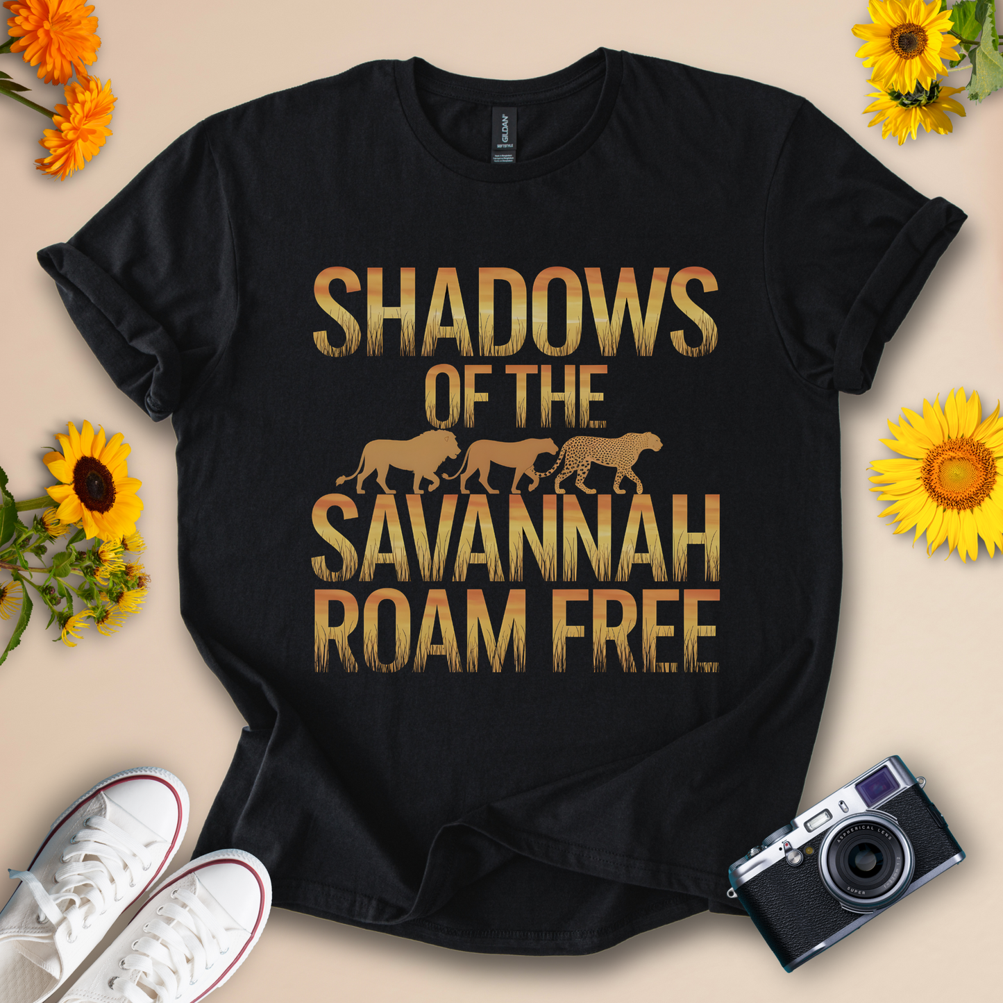 Shadows of the Savannah Roam Free - Nature-Inspired Tee
