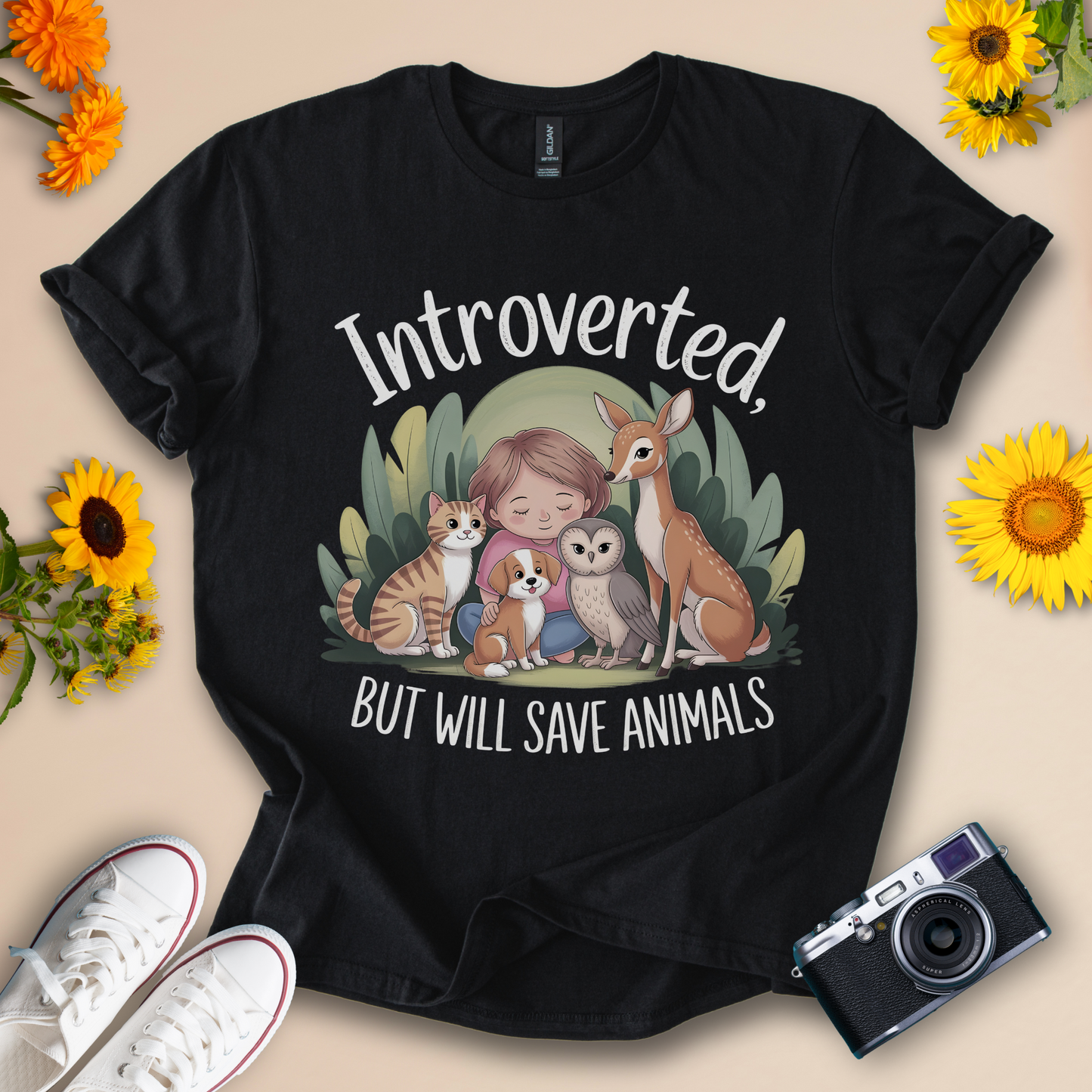 Introverted, But Will Save Animals Tee