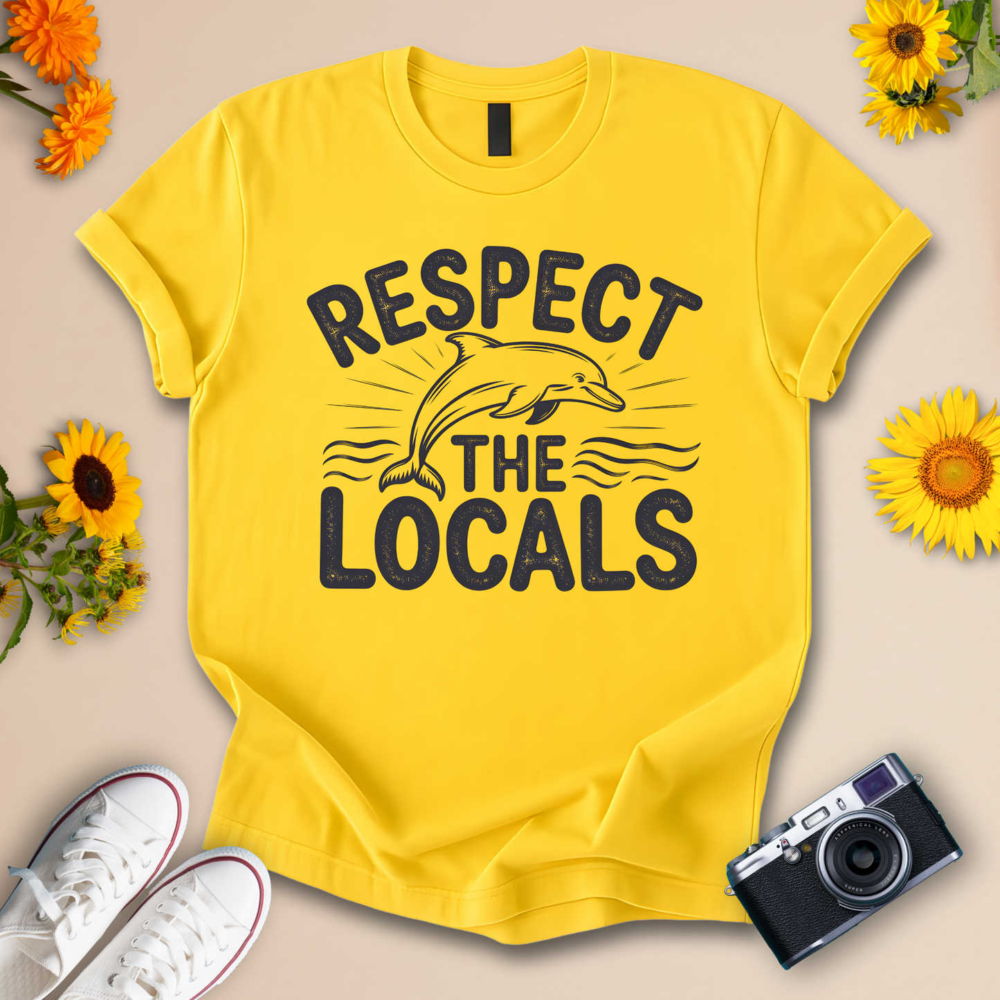 Respect the Locals Tee – Dolphin Graphic Shirt