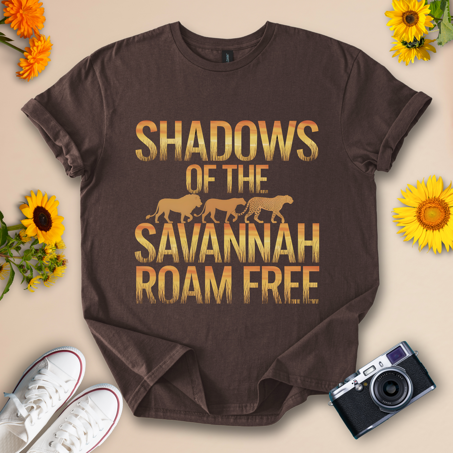 Shadows of the Savannah Roam Free - Nature-Inspired Tee