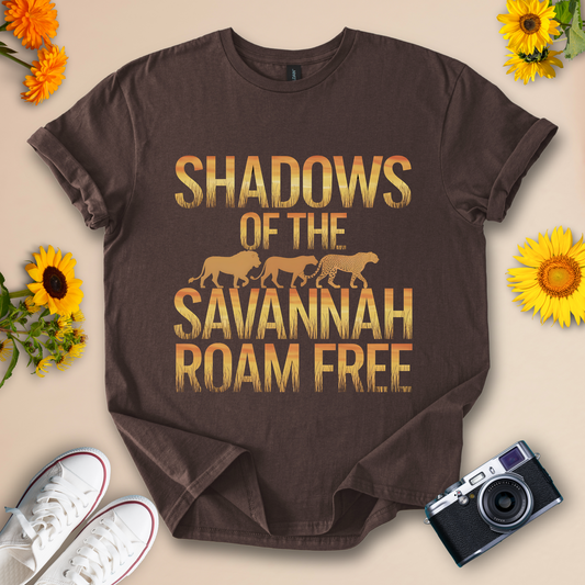 Shadows of the Savannah Roam Free - Nature-Inspired Tee