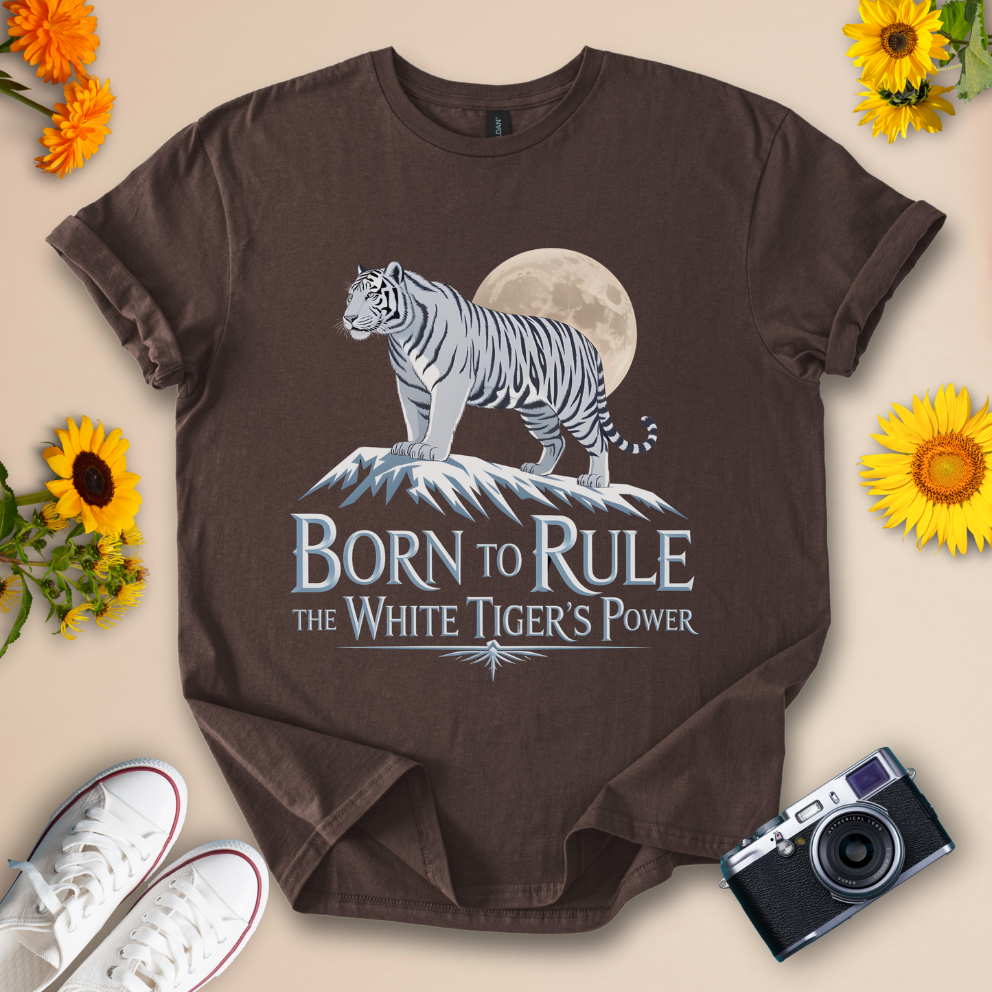 Born to Rule White Tiger Wildlife Tee
