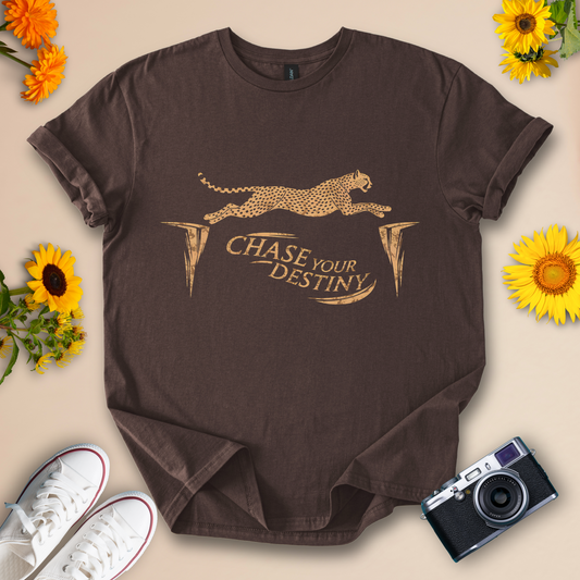 Chase Your Destiny Motivational Leopard Design Tee