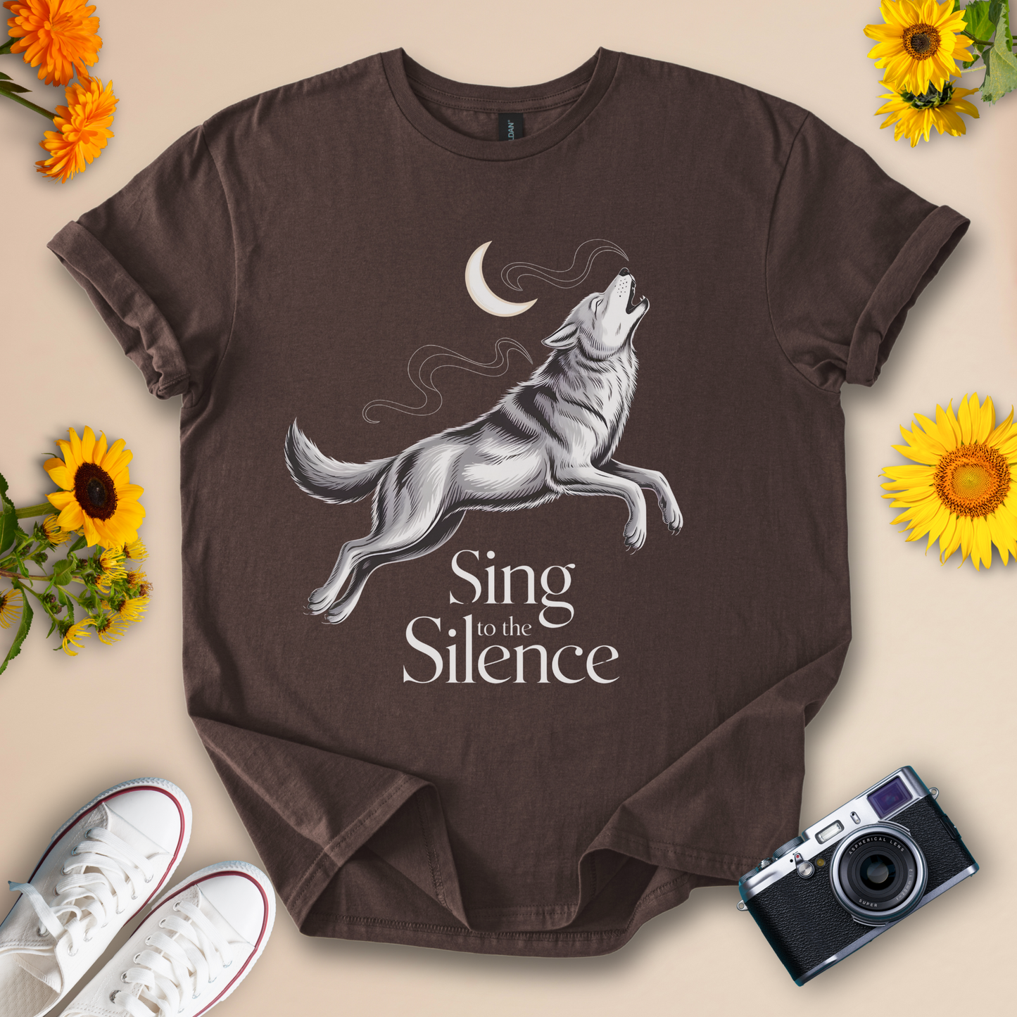 Sing to the Silence Howling Wolf Graphic Tee