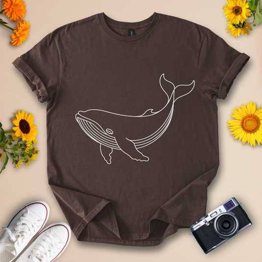 Whale Outline Tee - Marine Life Tee