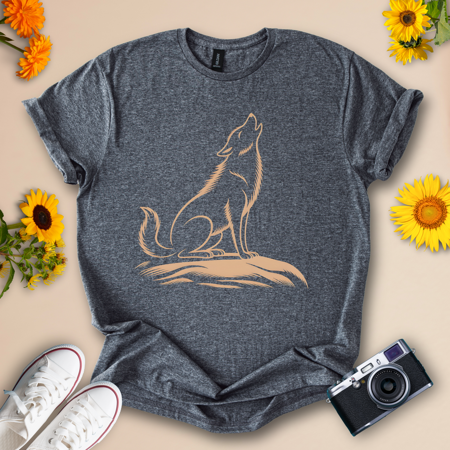 Howling Wolf - Nature-Inspired Graphic Tee