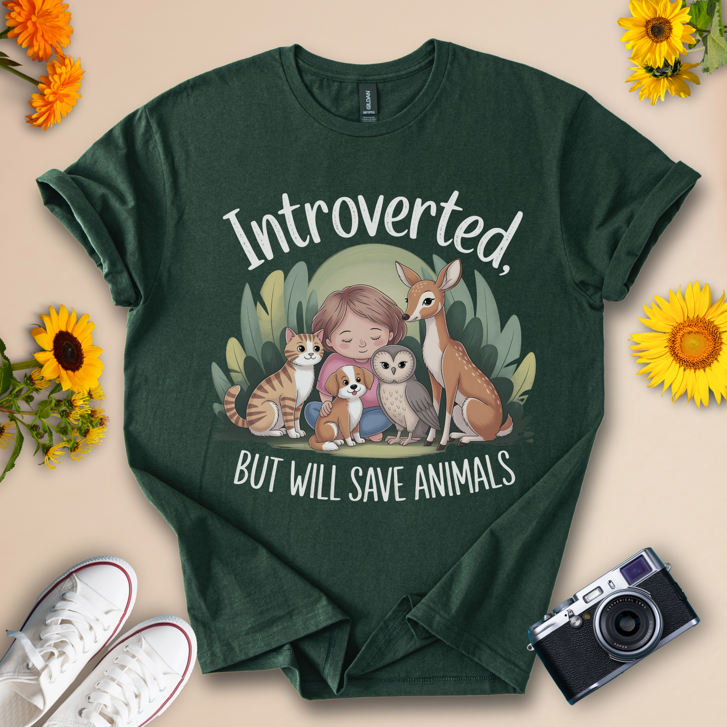 Introverted, But Will Save Animals Tee