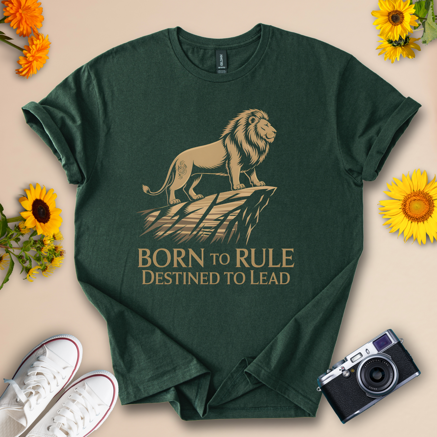 Born to Rule Lion Motivational Graphic Tee