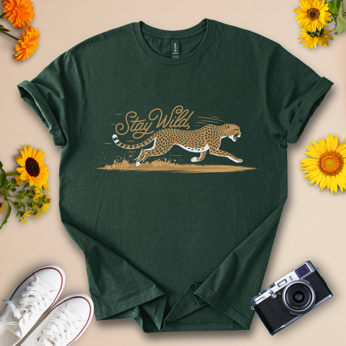 Stay Wild Cheetah Design Tee
