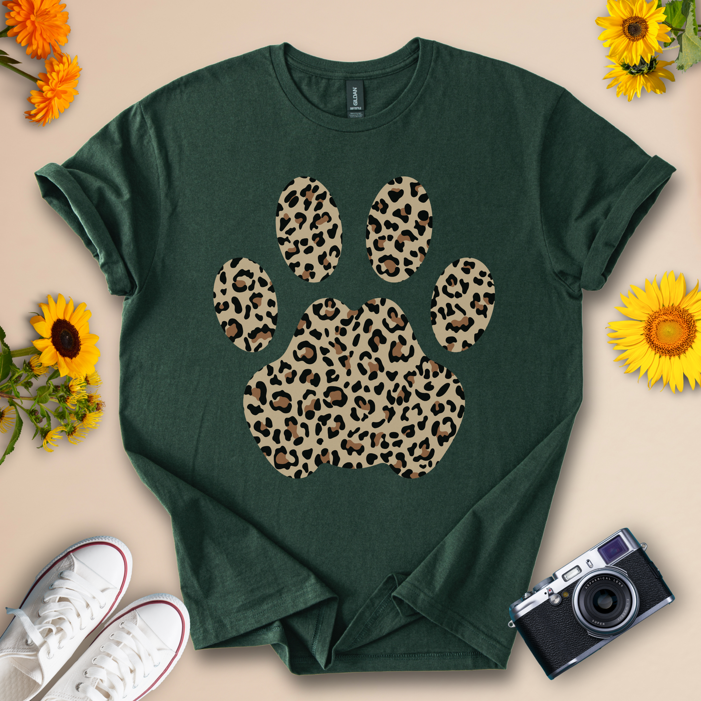 Leopard Print Paw Wildlife Tee