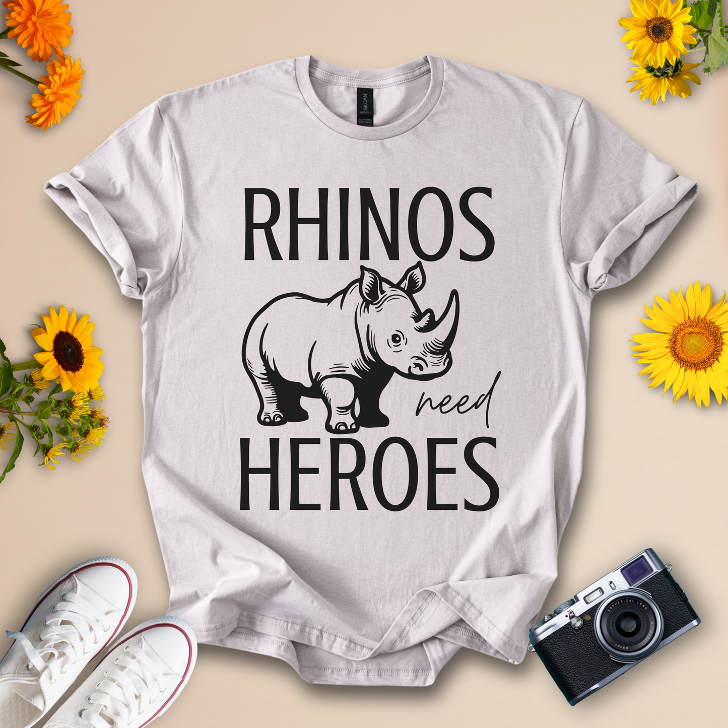 Rhinos Need Heroes Wildlife Eco Shirt