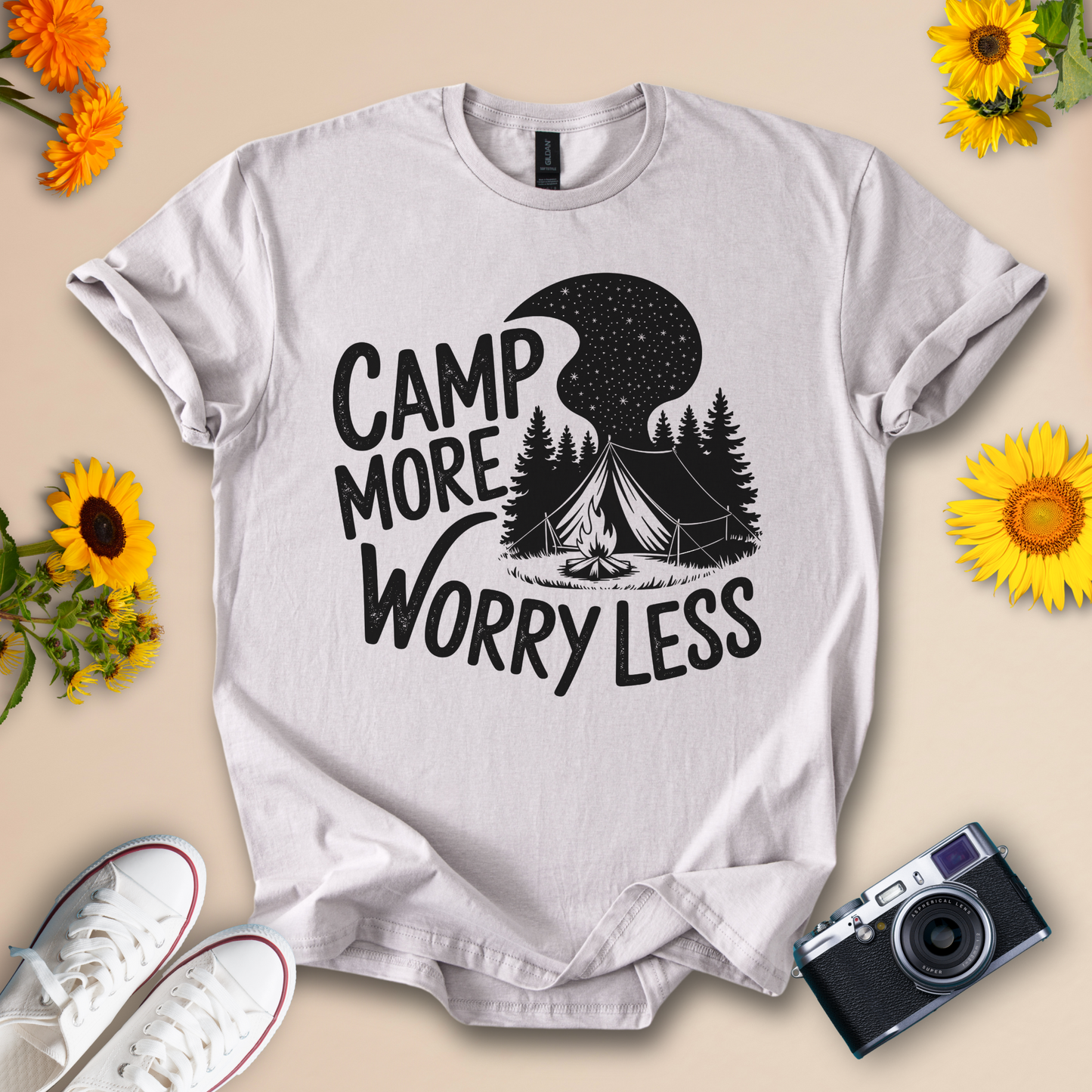 Camp More Worry Less Camp Adventure Tee