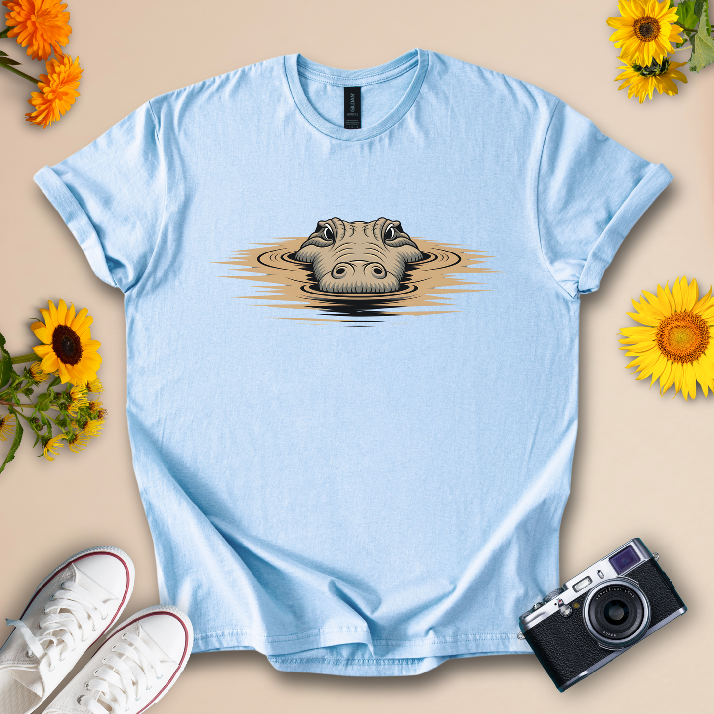 Charming Crocodile In River Tee