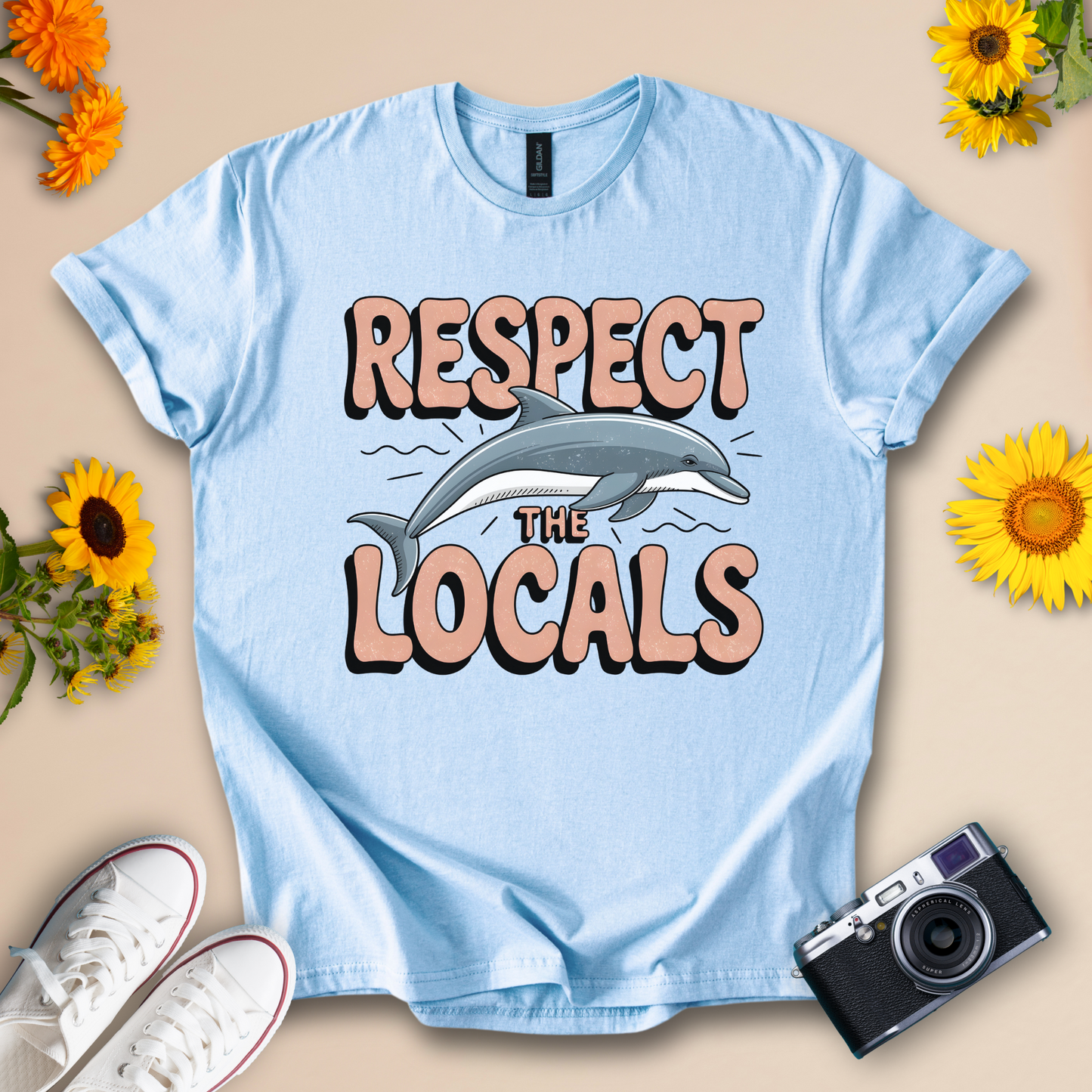 Respect the Locals Tee – Dolphin Graphic Shirt