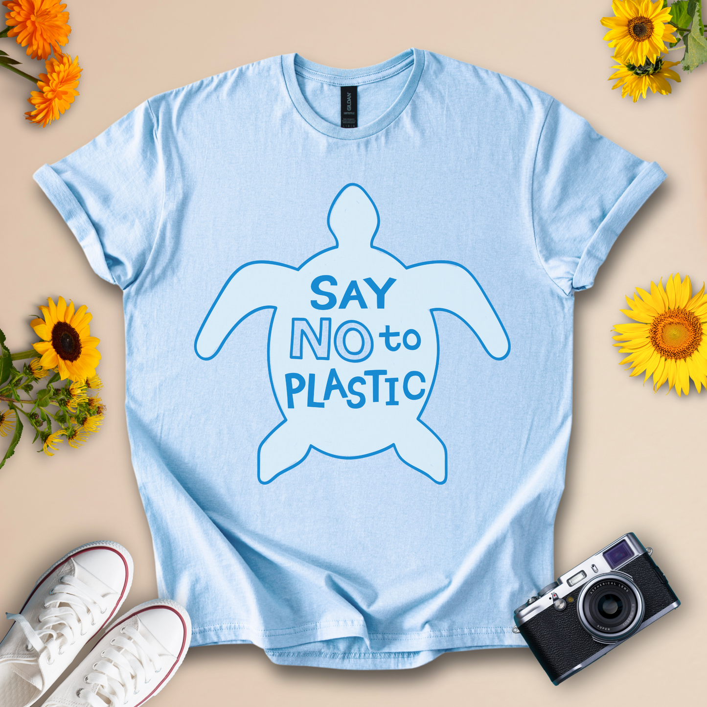 SAY NO to PLASTIC Eco-Friendly Turtle Graphic Tee