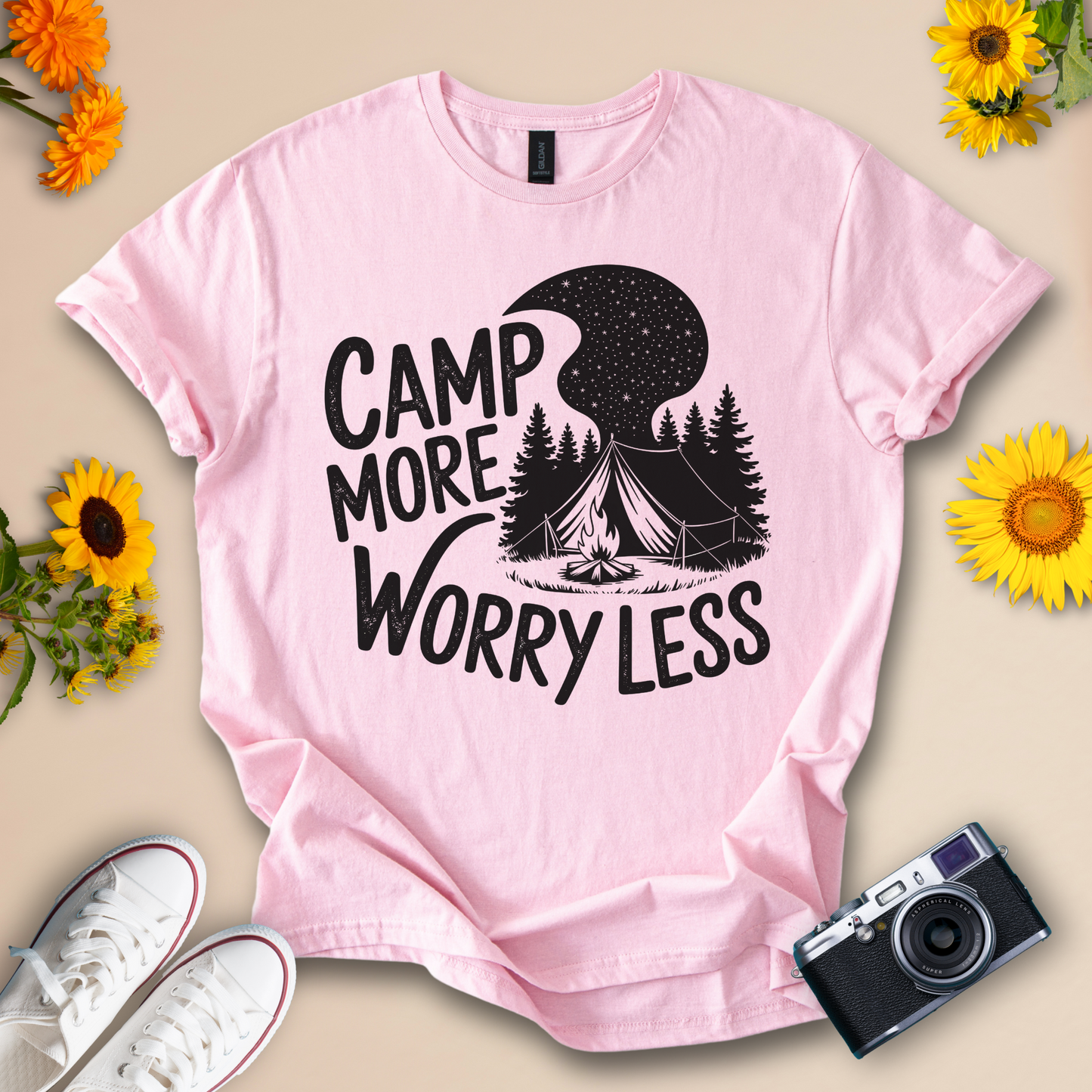 Camp More Worry Less Camp Adventure Tee