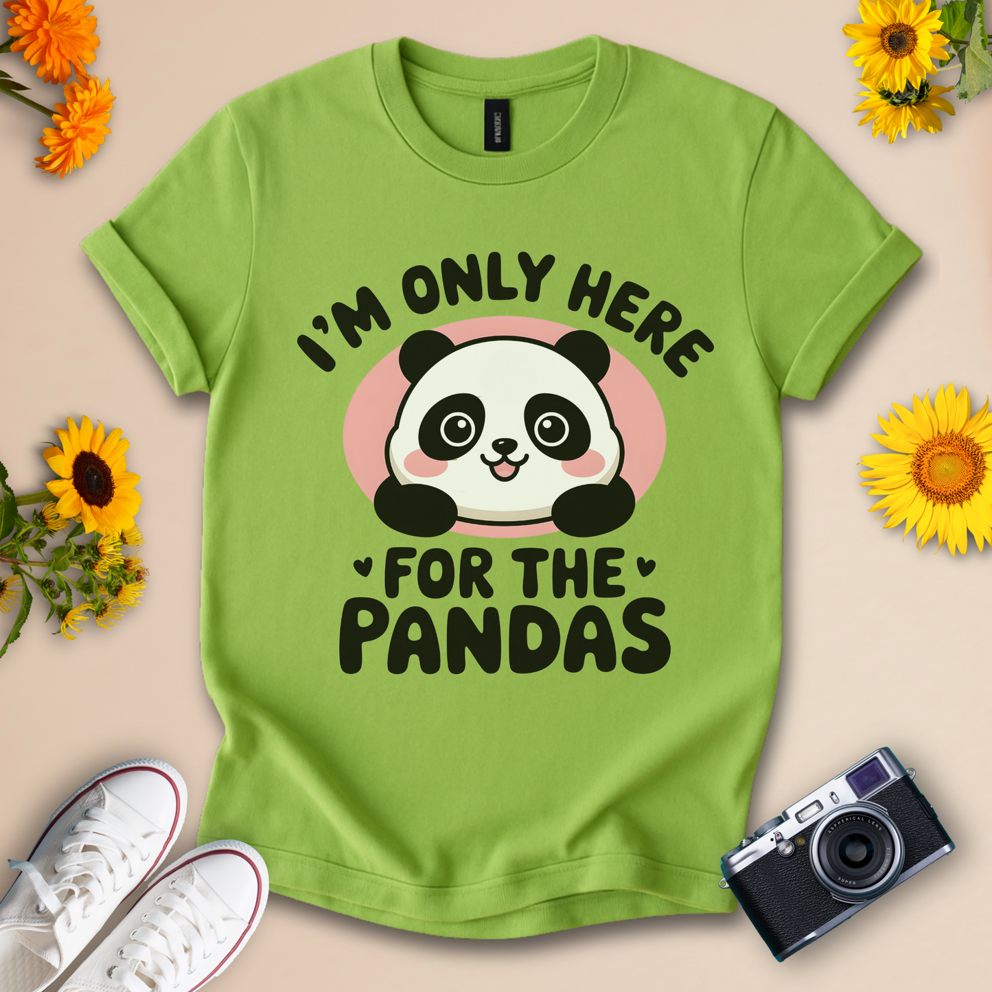 I'm Only Here for the Pandas Cute Panda Tee