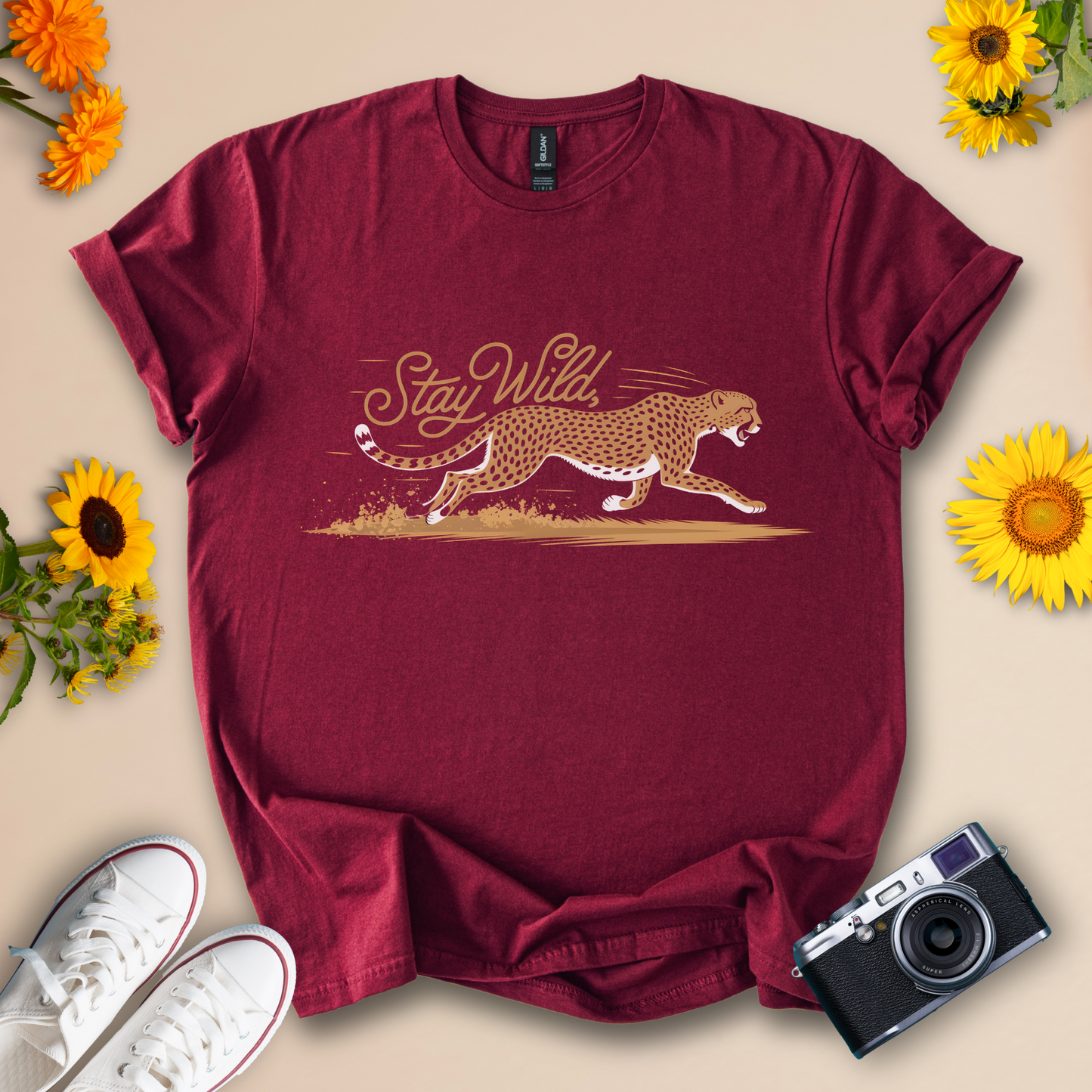 Stay Wild Cheetah Design Tee