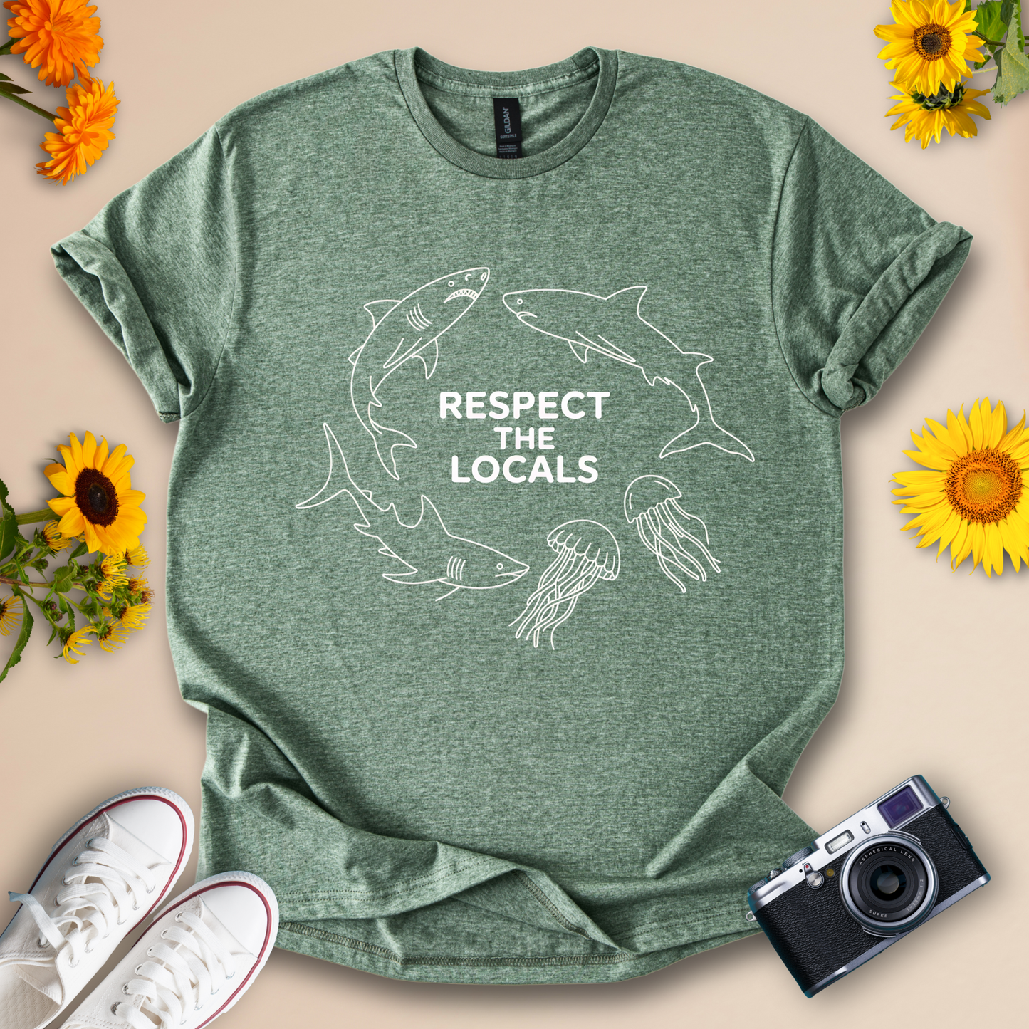 Ocean Life T-Shirt – Shark & Jellyfish Design