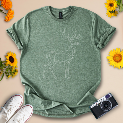 Minimalist Line Art Deer Tee