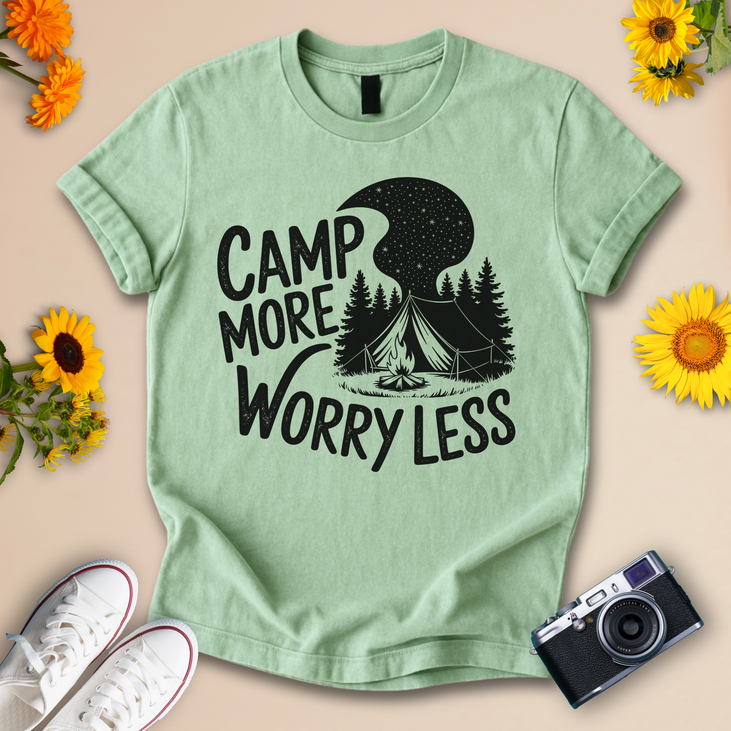 Camp More Worry Less Camp Adventure Tee